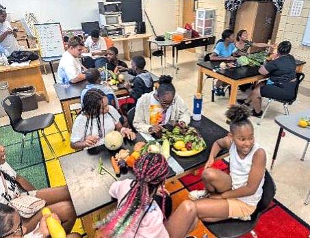 Students learn about nutrients in fruits and vegetables.