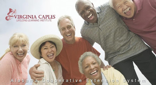 Participants of the Virginia Caples Lifelong Learning Institute gather together and smile.