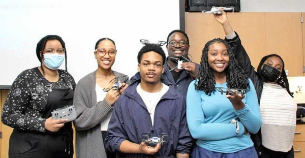Students with drones.