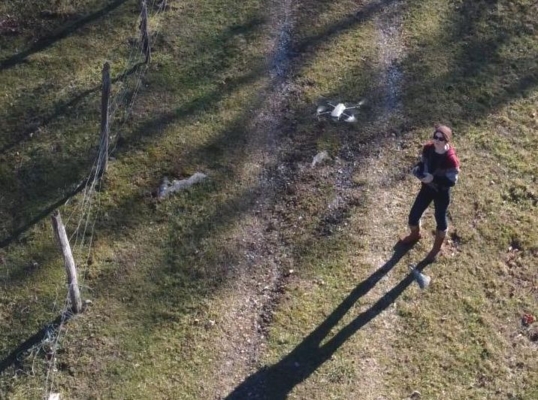 Kristie Martin operates a drone.