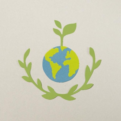 globe with greenery