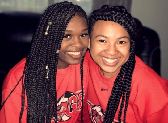 A screenshot from the YouTube channel LU Fun Time with Mari and Kel shows Lincoln University leadership students Kelsie Anderson and Amyari Blissett.