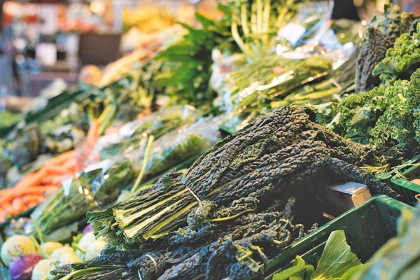 Fresh vegetables at grocery store.