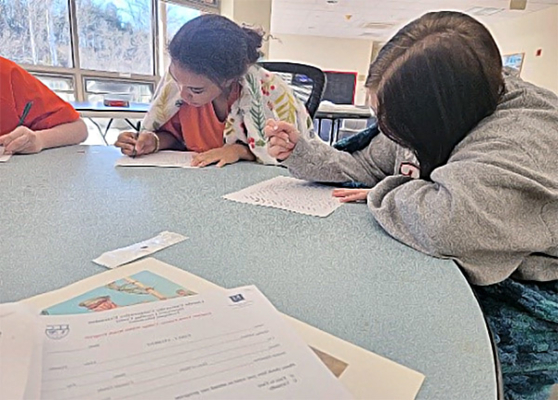 Students work on their personal goals.