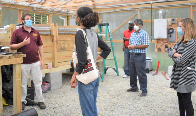Marc Amante, agriculture and natural resources educator, presents an aquaponics program with COVID-19 safety protocols in place for the part of the Black Farmers Virtual Conference.