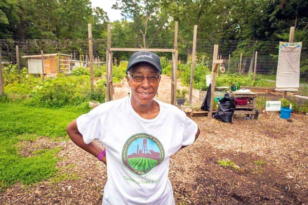 Delphine Sellars at the Catawba Trail Farm in Durham.