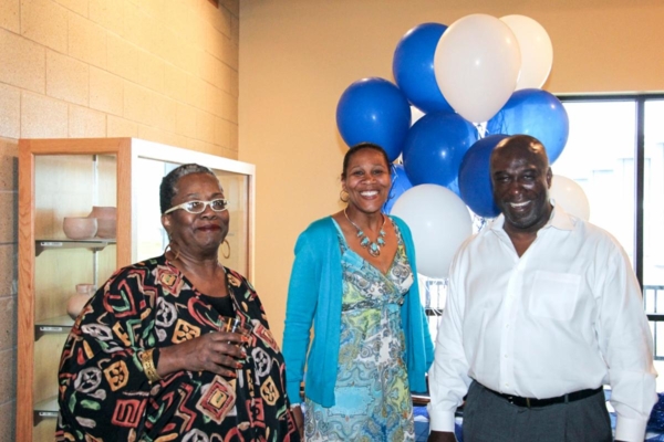 Darrell Martin poses with Lincoln University Cooperative Extension Associate Administrator Yvonne Matthews and Lincoln University Cooperative Extension Southeast Missouri Regional Coordinator Brenda Robinson-Echols.