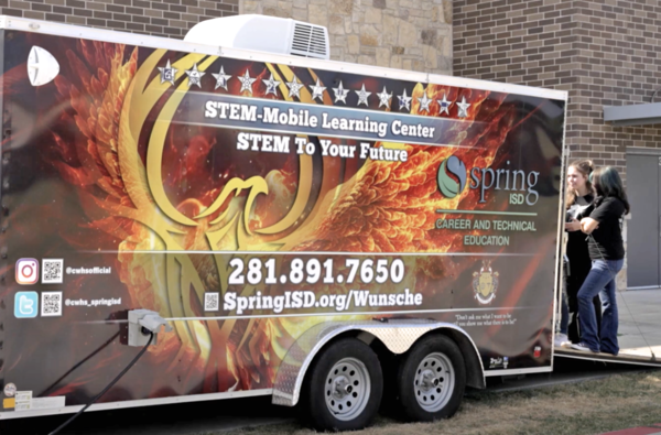 Students enter STEM to Your Future mobile unit.