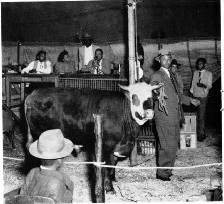 Maurice A. Edmond announces the winners during an annual show.