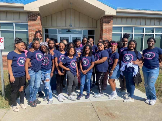 Group photo of girls in STEM.