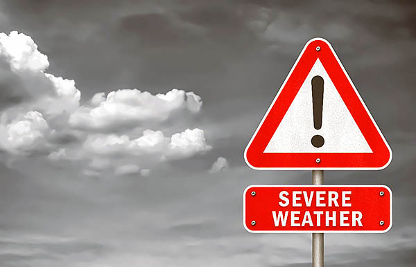 Severe weather alert sign